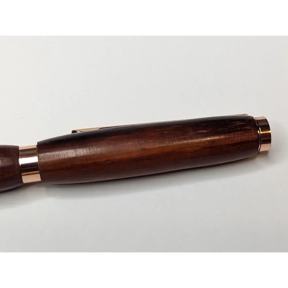 Slimline Twist Pen Copper Finish Red Heart‎ Body Hand Turned Pen